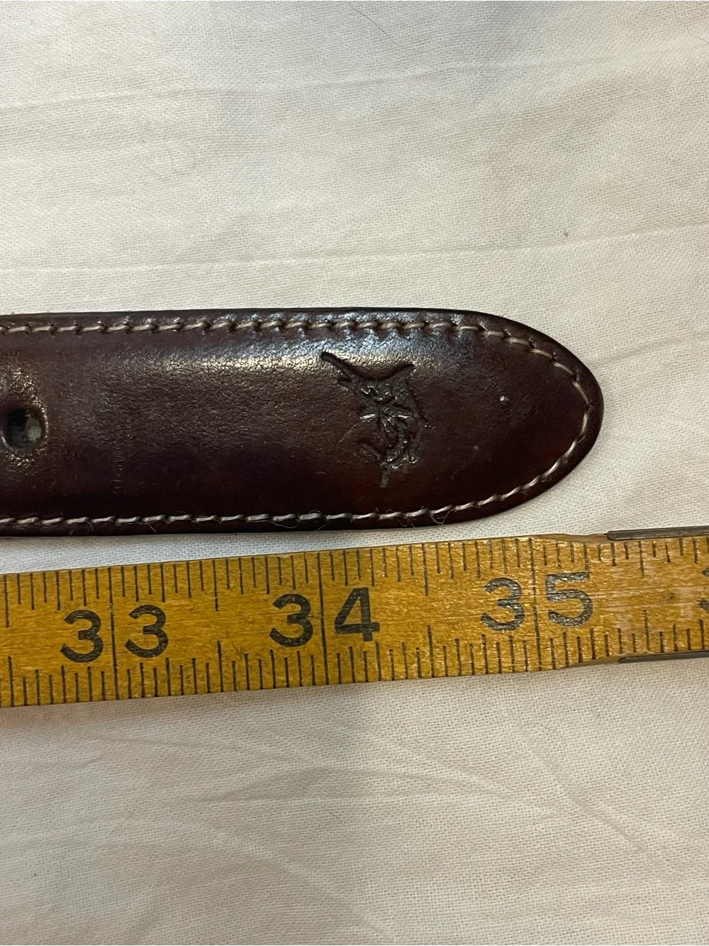 La Martina Polo Woven Stretch Braided Belt Cream Brown Leather 38-40”